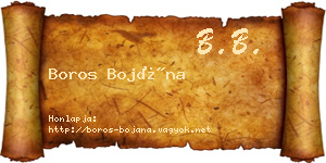 Boros Bojána névjegykártya